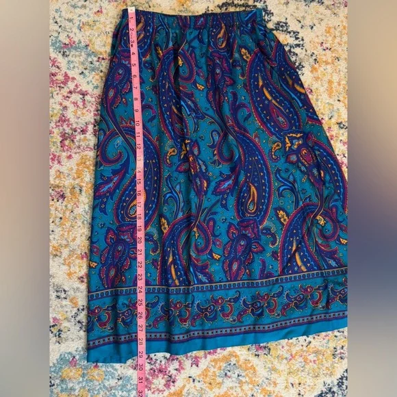 Vintage Alfred Dunner Paisley Multi-color Midi Skirt A-Line Women's Size 10 - Picture 6 of 8